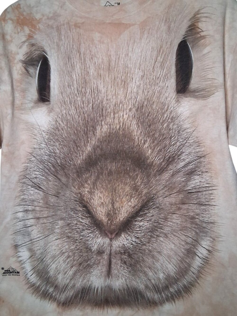 The Mountain Bunny Rabbit Face Shirt Medium Beige Tie Dye Animal Graphic T
